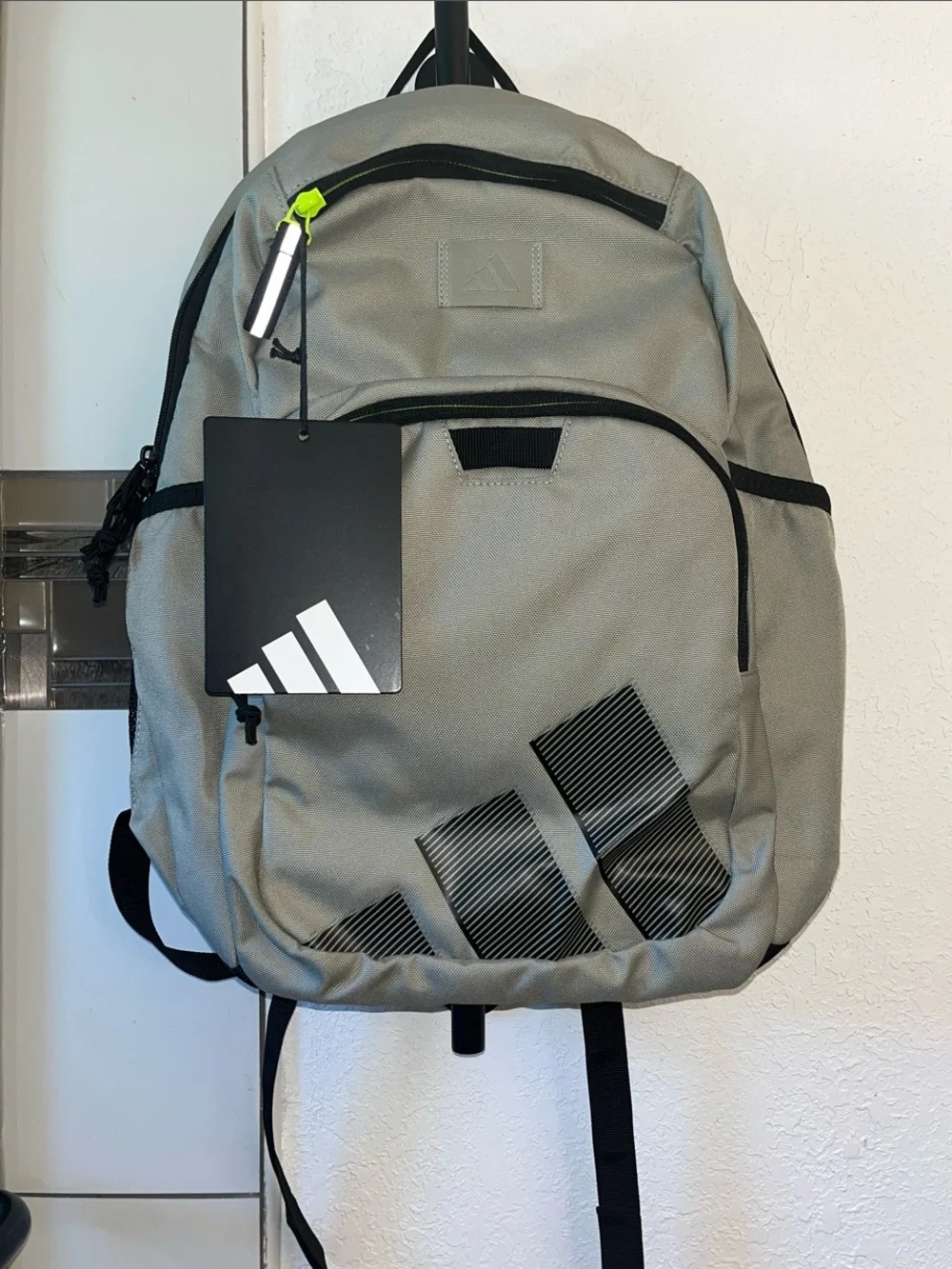 NWT adidas “Midway” 15” Backpack with Black & Neon Green Accents